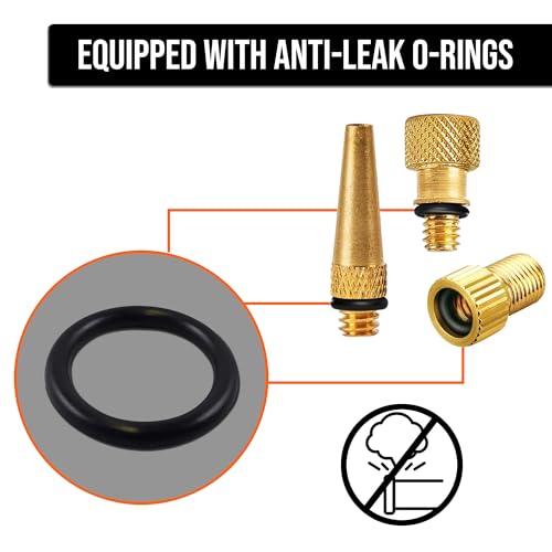 18Pcs Valve Adapter Kit - Presta, Dunlop, Schrader - Mixed Pack