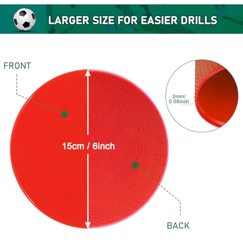 Poly Spot Markers for Gym Floor - 24 Pcs 6 Inch Non-Slip Dots