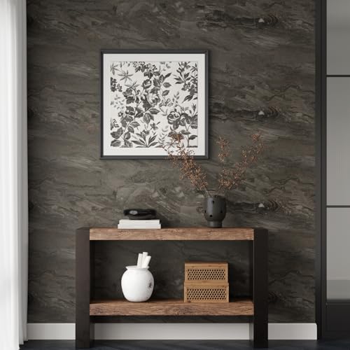 VaryPaper Dark Smoky Brown Marble Contact Paper Waterproof Matte Marble Peel and Stick Wallpaper for Bathroom Kitchen Walls Removable Self Adhesive Granite Vinyl Wrap for Countertops 15.7''x78.7''