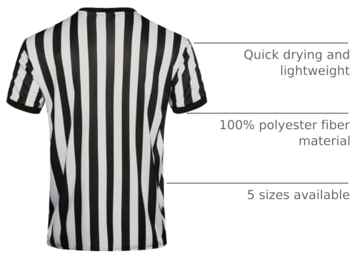 Referee Jersey Kit - 4Pcs V-Neck Shirt, Whistle & Flags - X-Large