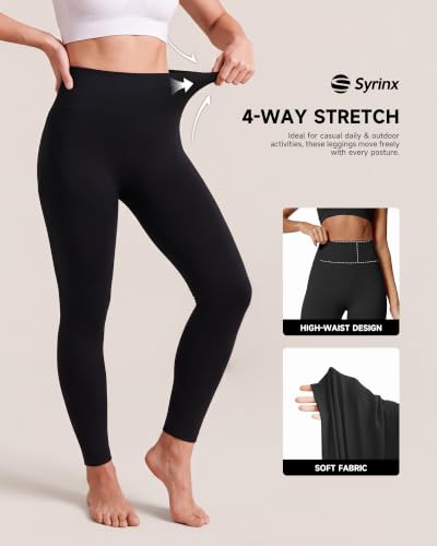 High-Waisted Leggings with Pockets for Women - 3 Pack, 26 Inch