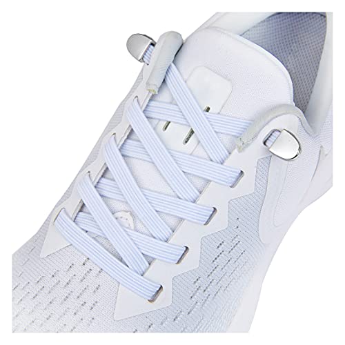 No Tie Elastic Shoelaces for Adults and Kids - White