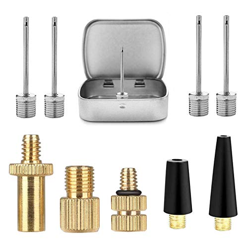 10-Piece Bicycle Valve Adapter and Ball Pump Needle Inflation Set