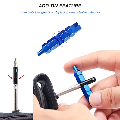 Bicycle Valve Core Remover Tool for Schrader & Presta Valves - 54x11x11mm