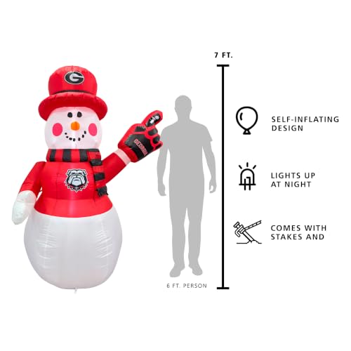 Inflatable Snowman with LED Lights - 7ft for Indoor/Outdoor