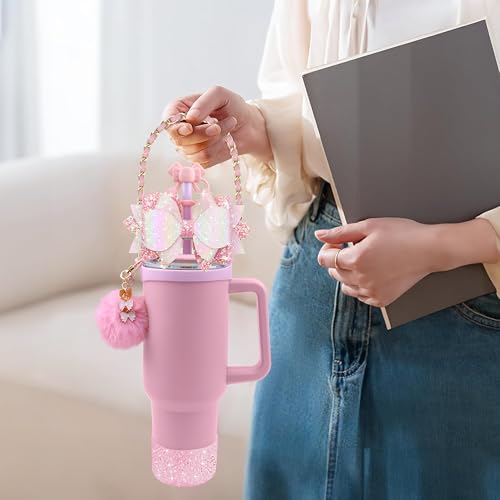 Bling Bow Tumbler Accessories Set for Stanley Cup - A1 Pink