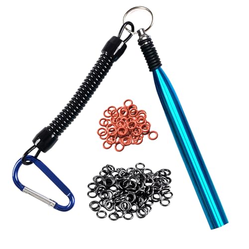 Wacky Rig Tool Kit with 160 O-Rings - Blue Fishing Rigging Tool