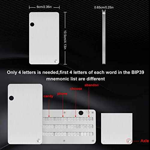 Crypto Steel Seed Storage, Bitcoin Wallet Cryptocurrency Seed Backup, Cold Hardware Wallet Seed Phrase, Supports up to 24 words