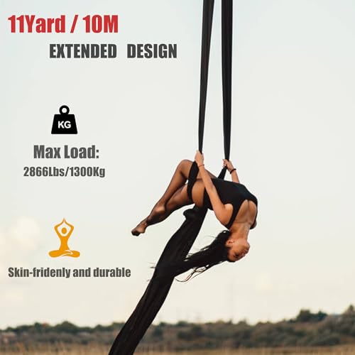 11 Yards Aerial Silks Kit for Home Aerial Yoga - Light Purple