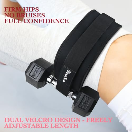 Adjustable Hip Thrust Belt - Anti-Slip Booty Belt for Glutes - Black