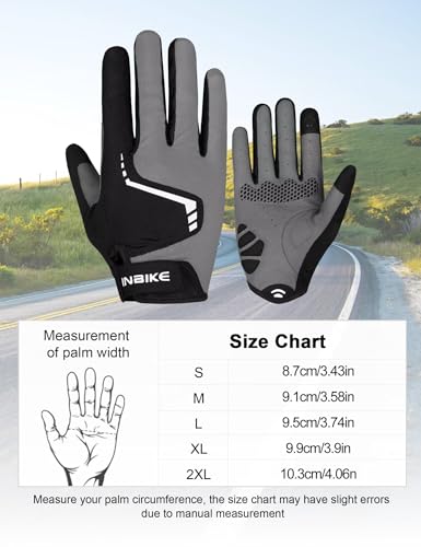 Padded Touchscreen Cycling Gloves - Gray, X-Large