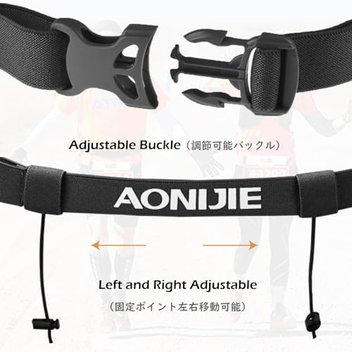 Running Bib Holder Race Belt for Triathlon & Marathon - Black