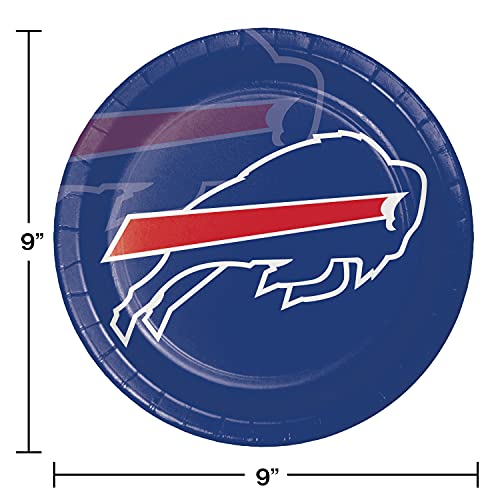 Buffalo Bills Paper Plates - 48 Pack, 9" Round for Tailgating