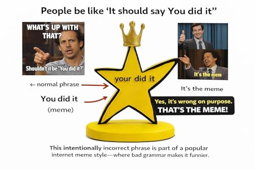Funny Crowned Star Trophy - Meme-Inspired Award for Gags