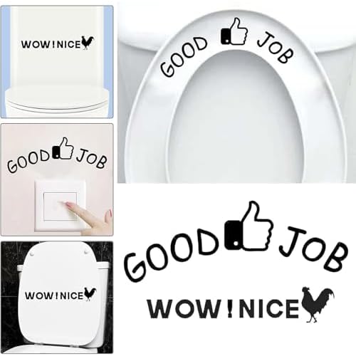 Funny Toilet Stickers, Whoa Nice Bathroom Decal, Wall Art, Removable Self-Adhesive Toilet Seat Stickers for Restroom Door