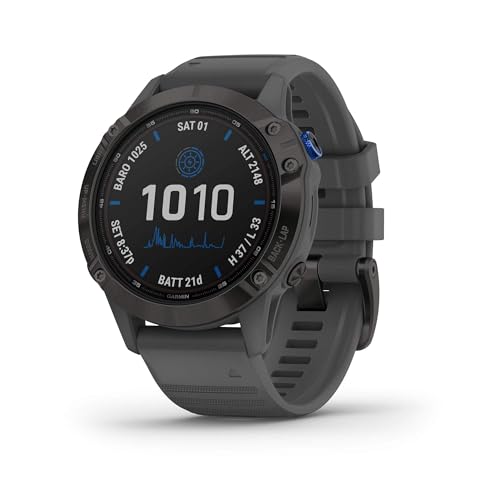 Garmin Fenix 6 Pro Solar GPS Watch - 1.4-Inch Display, Black