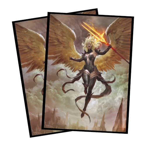 (Angel) 100% Hand-Drawn Matte Textured Card Sleeves 67x92mm for MTG/TCG, Regular Size, 100ct by Realm Guard