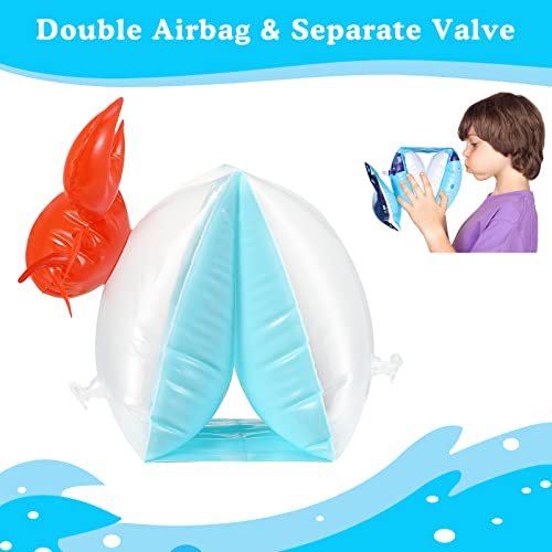 Inflatable Armbands for Kids 3-6 Years - Crabby Blue Floaties