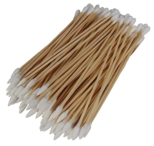 6-Inch Double Sided Cotton Swabs - 100 Pack, Tapered & Regular Tips