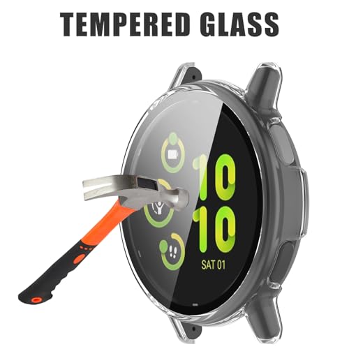 Vivoactive 5 Screen Protector & Case - HD Tempered Glass, White - 2 Pack