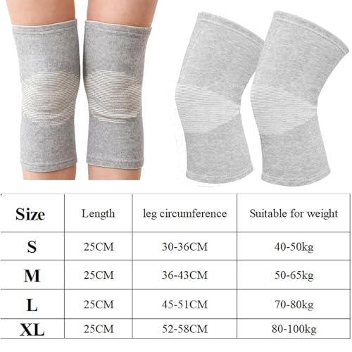 Worzwin Gray Large Bamboo Charcoal Knee Sleeve Support for Arthritis & Pain Relief