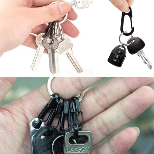 10-Piece Mini Keychain Carabiner Clips - Durable Metal Spring Snap Hooks