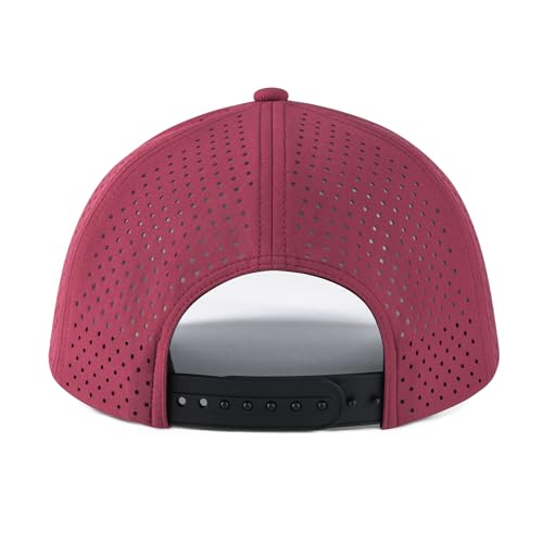 VOBOOM Men Laser Mesh Baseball Cap Burgundy One Size Snapback Hat