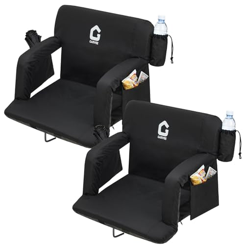 Stadium Seats with Back Support & Padded Cushion - 20.5" Black