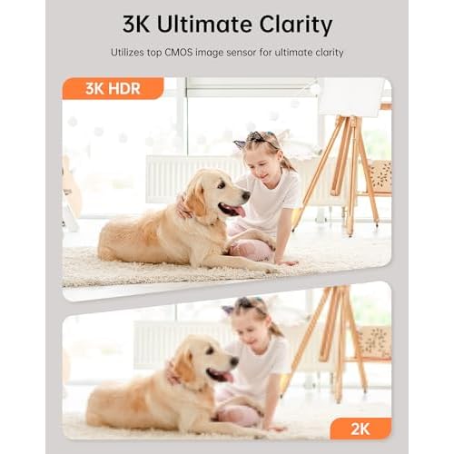 FOSCAM 3K 5MP WiFi Pet Cameras for Home Security, 2.4GHz Indoor Camera Baby Monitor with 360¡Æ Pan Tilt, 2-Way Audio, 20X Digital Zoom, Night Vision, AI Human Detection, Cloud & SD Card Storage
