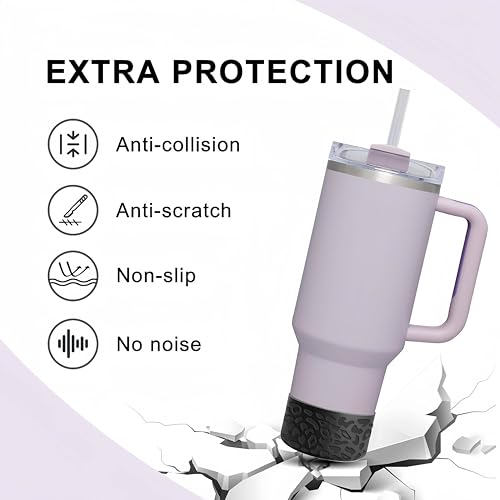 Leopard Engraved Silicone Boot for Stanley Cup 40oz & Hydro Flask - Black