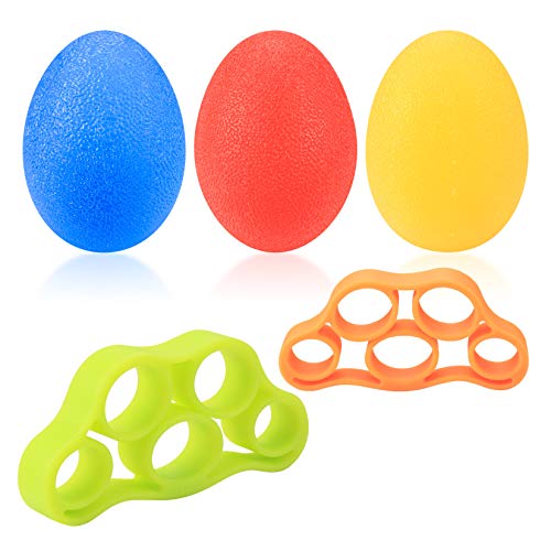 5-Piece Hand Grip Strengthener Set with Exercise Balls and Finger Trainers