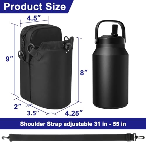 Cosmos Water Bottle Sling Bag with Adjustable Strap & Pockets for Hiking Camping