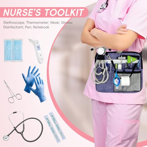 Nurse Funny Pack with Medical Gear Pockets - Durable Nurse Waist Pouch with Tape Holder, Adjustable Strap, and Utility Storage for Stethoscopes, Bandage Scissors & Supplies