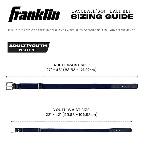 Adjustable Youth Baseball & Softball Belt - Navy, 22" - 42"