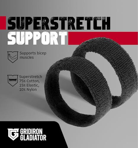 Athletic Bicep Sweat Bands - Moisture-Wicking Arm Bands for Football (Pair)