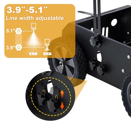 Adjustable Line Striping Machine for Parking & Roads - 3.9-5.1 Inch Width