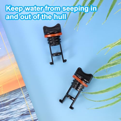 Kayak Drain Plugs - 2 Pack Orange Nylon Boat Scupper Plugs
