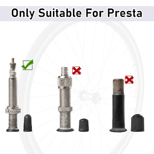 40Pcs Aluminum Presta Valve Stem Caps - 10 Color Options
