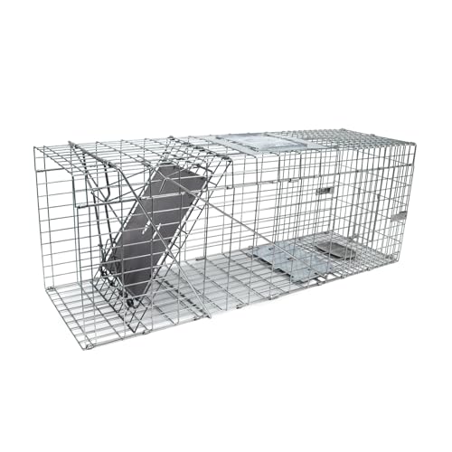 32" Heavy Duty Live Animal Cage Trap - Humane Raccoon & Cat Trap
