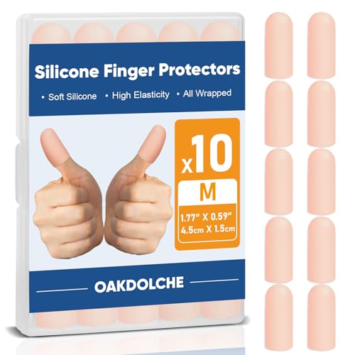 Silicone Finger Cots Protectors - 10 Pack, Reusable Finger Sleeves