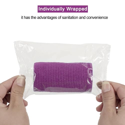 Sagafly 12Pcs Self Adhesive Cohesive Bandage Wrap for Horse Legs 4 Inch, Mix Colors
