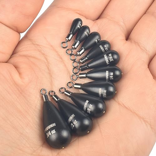 Tungsten Teardrop Drop Shot Weights with Rotating Round Eye