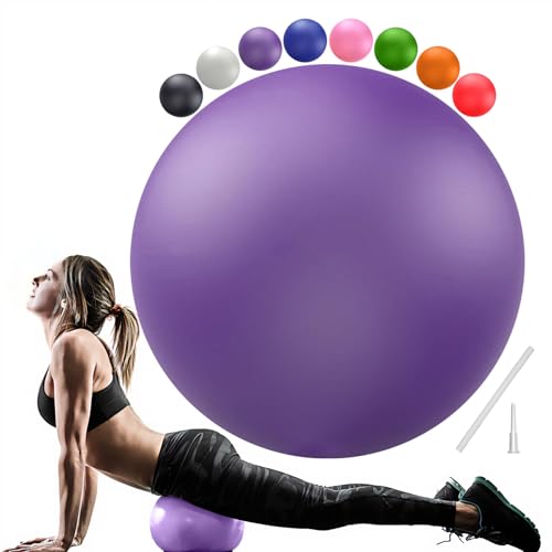 Small Soft Pilates Yoga Ball - 9 Inch Purple Mini Exercise Ball