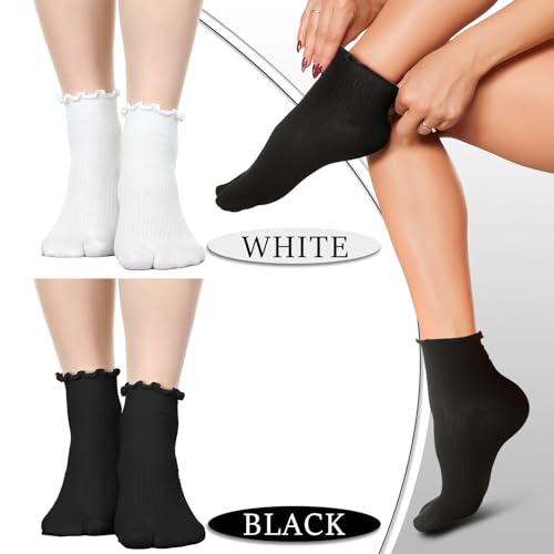 Bencailor 6 Pairs Women’s Split Toe Tabi Socks - Size 8-11, Simple Colors