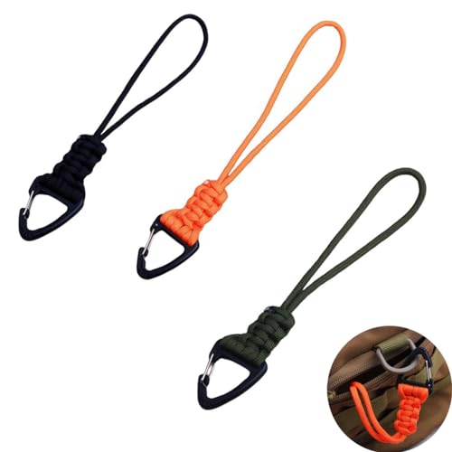 3-Pack Paracord Keychain Lanyard with Triangle Buckle Clasp