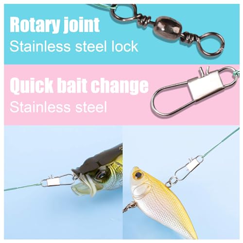 30pcs Stainless Steel Fishing Leaders - 11.22 Inch, Saltwater & Freshwater
