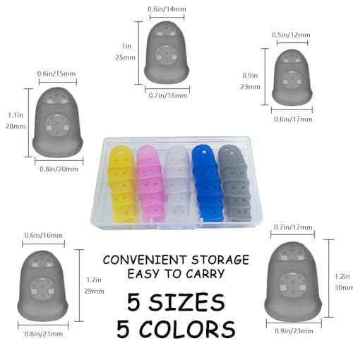 25-Pack Silicone Guitar Fingertip Protectors with Case - Breathable & Non-Slip