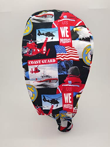 Patriotic Military Cotton Scrub Hat - Handmade USA Cap