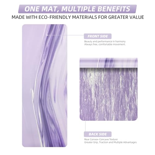 Extra Thick Non-Slip Yoga Mat - 5mm Eco-Friendly Purple