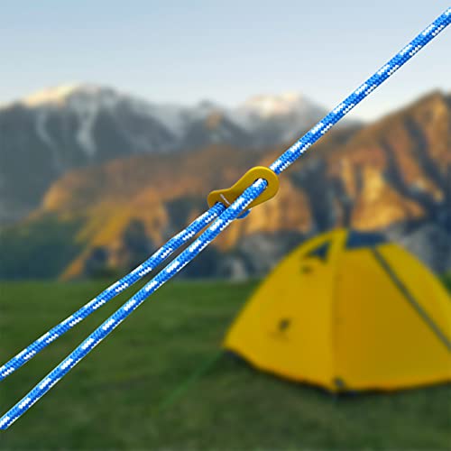 GEERTOP Blue 6 Pack 5mm Ultralight Tent Guy Lines with Aluminum Tensioners